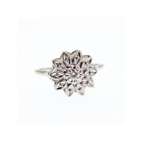 14K White Gold Diamond 0.1 ct 